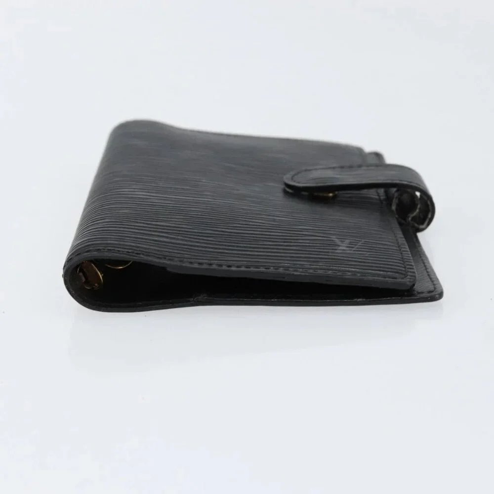 LOUIS VUITTON Epi Agenda PM Day Planner Cover Black R20052 LV Auth BA8369